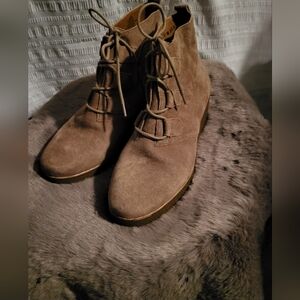 NWOT Lucky Brand suede lace up booties.  Size 7.5.  Excellent condition